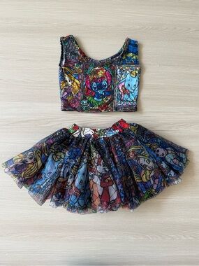 Wild Rich Kids Stained Glass Disney Tutu Set – Size 3/4